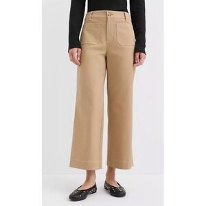 LOFT The Palmer Wide Leg Pants Women's Sz 4 Khaki Tan High Rise Trouser NWT
